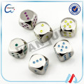 Refined wholesale plating metal colored dice with custom logo